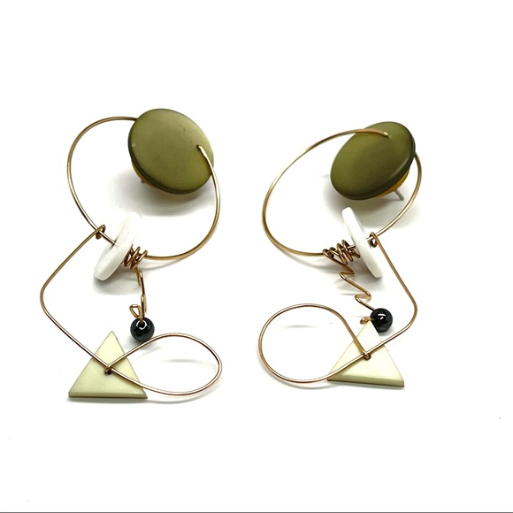 Vintage Mobile Style Modernist Geometric Earrings - Picture 13 of 14